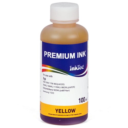 Чернила InkTec H7064-100MY, 100мл, водорастворимые, Yellow чернила hp cb320 364 564 178 862 cb325 364xl 564xl 178xl 862xl yellow dye 100 мл inktec