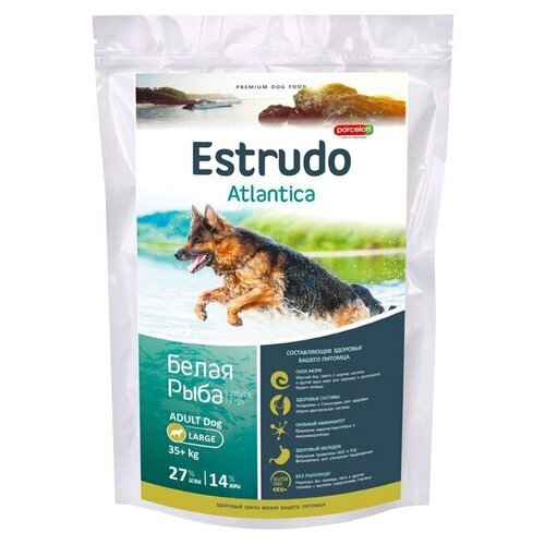 Корм сухой Estrudo Atlantica (Белая рыба) д/взр. собак крупных пород, 1 кг