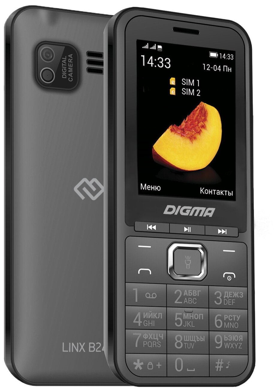 Мобильный телефон Digma Linx B241 32Mb серый (1497197)