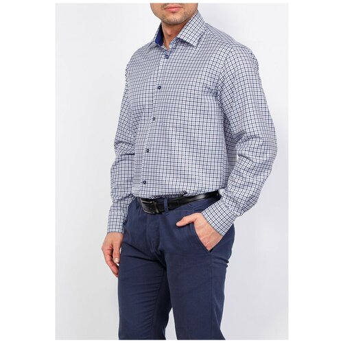 фото Рубашка мужская длинный рукав casino c125/1/227/1, прямой силуэт / сlassic fit, цвет белый, рост 174-184, размер ворота 39