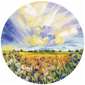Ромашковое поле #1422 Овен Набор для вышивания 20 × 20 см Счетный крест