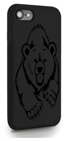 Черный силиконовый чехол MustHaveCase для iPhone 7/8/SE2020 Медведь для Айфон 7/8/СЕ2020