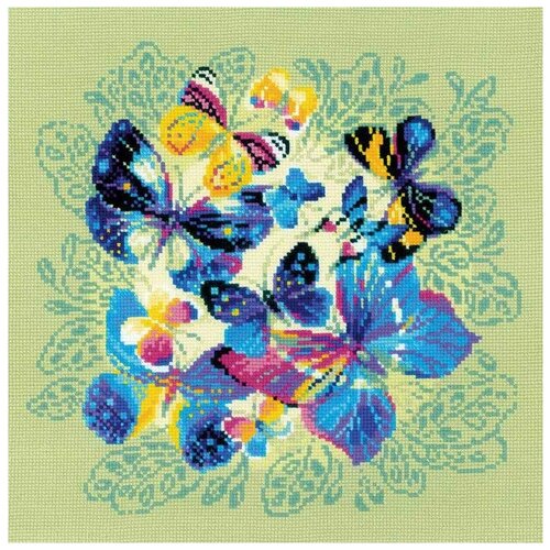 Набор для вышивания Панно. Яркие бабочки, 40x40 см, Риолис (Сотвори Сама)