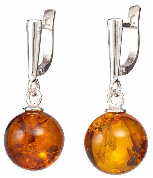 Серьги Amberprofi, серебро, 925 проба, янтарь