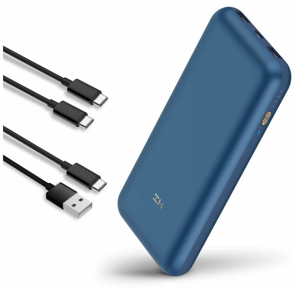 Внешний аккумулятор (Power Bank) XIAOMI ZMI 10 PRO, 20000мAч, темно-синий [qb823 dark blue] - фото №2