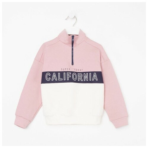 фото Джемпер (толстовка) для девочки леопардик, цвет розовый, рост 98 см rusexpress