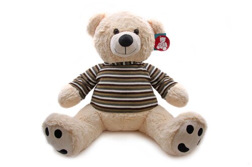 Мягкая игрушка Magic Bear Toys Мишка в свитере цвет свитера коричневый в полоску 50 см