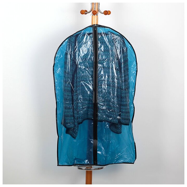 Чехол для одежды 60х95 см синий прозрачный PЕ 2493634