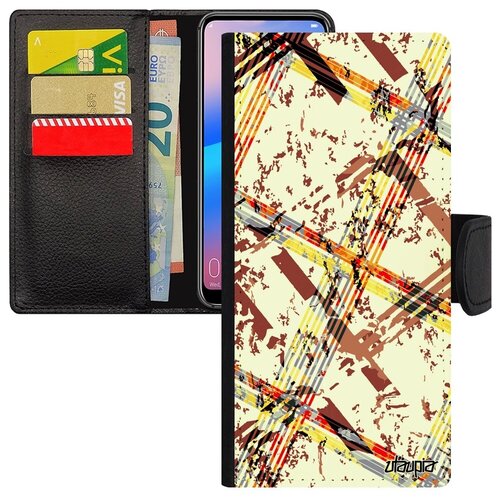 фото Противоударный чехол книжка на // samsung galaxy a12 // "тартан плитка" дизайн геометрический, utaupia, цветной