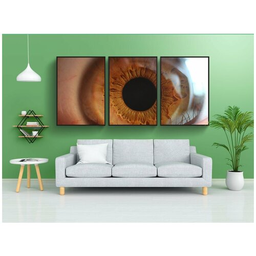 фото Набор модулных постеров для интерьера "глаз, ученик, ирис" 60x90 см. в тубусе, без рамки lotsprints