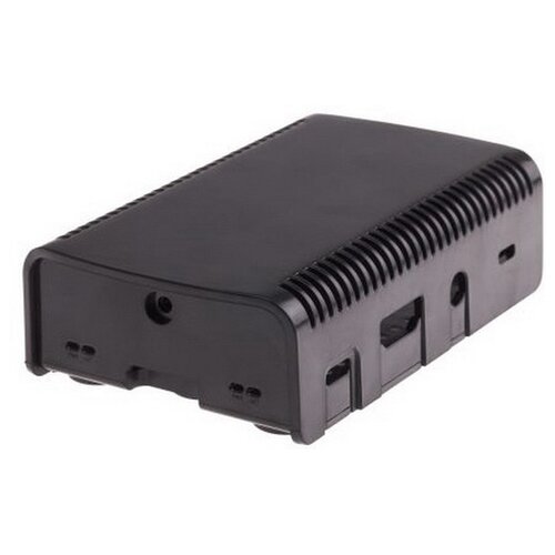 Корпус для микрокомпьютера Raspberry Pi 3 Model B 2-piece Black Case, ASM-1900040-21, черный