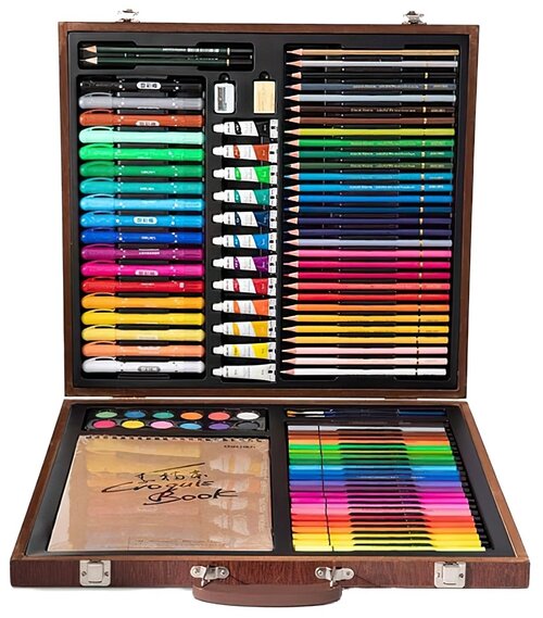 Deli набор для рисования Painting Set Wooden Box разноцветный 103 шт.