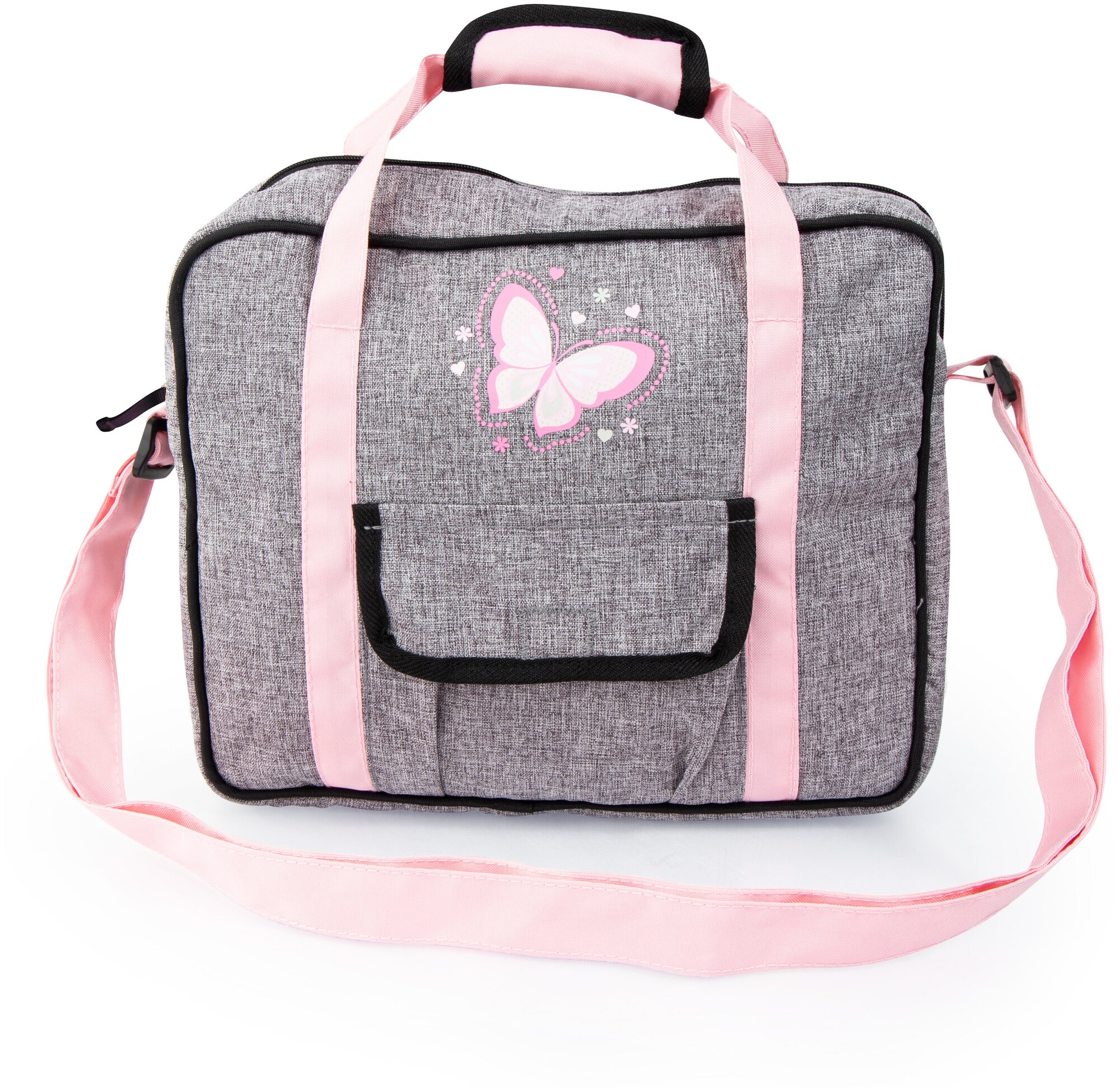 Детская сумка-набор (с аксессуарами для кукол), серо-розовая 69233AB