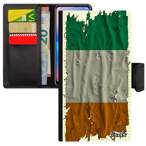 фото Противоударный чехол-книжка для смарфона // galaxy s7 // "флаг кот-д'ивуар на ткани" государственный патриот, utaupia, белый