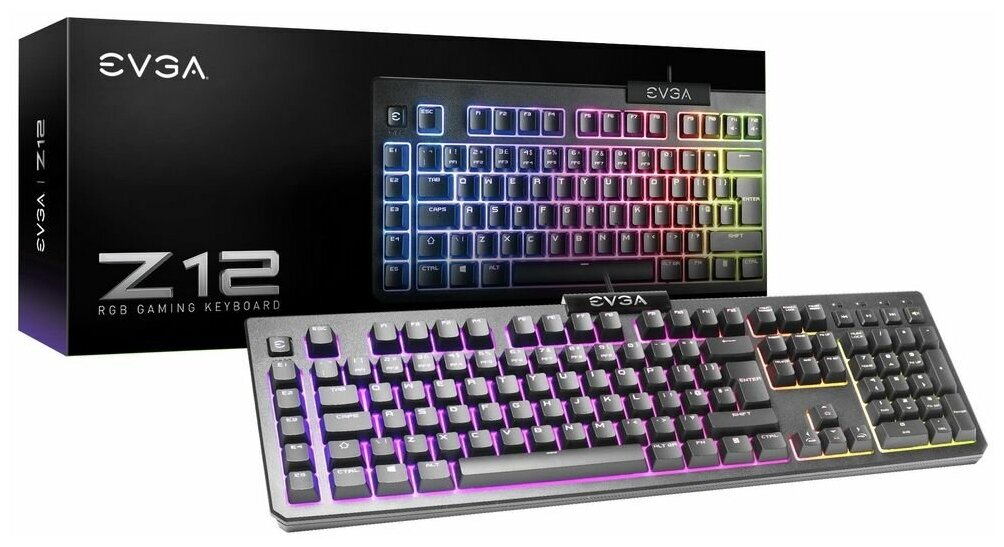 Клавиатура EVGA Keyboard Z12, RGB Color, Membrane, RU (442499)