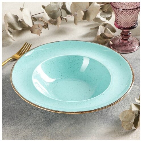 Тарелка для пасты Turquoise, 500 мл, d=25 см, цвет бирюзовый 7162807