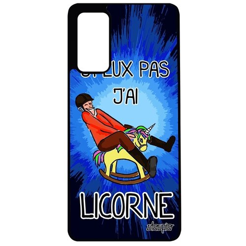 фото Противоударный чехол на мобильный // samsung galaxy s20fe // "не могу - у меня единорог!" шутка рисунок, utaupia, синий