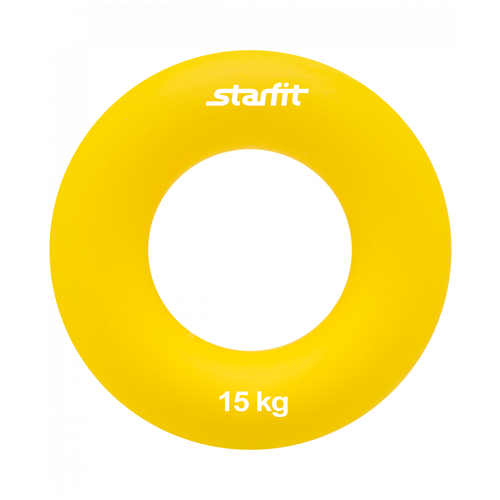 фото Эспандер кистевой starfit core es-404 "кольцо", диаметр 8,8 см, 15 кг, силикогель, желтый