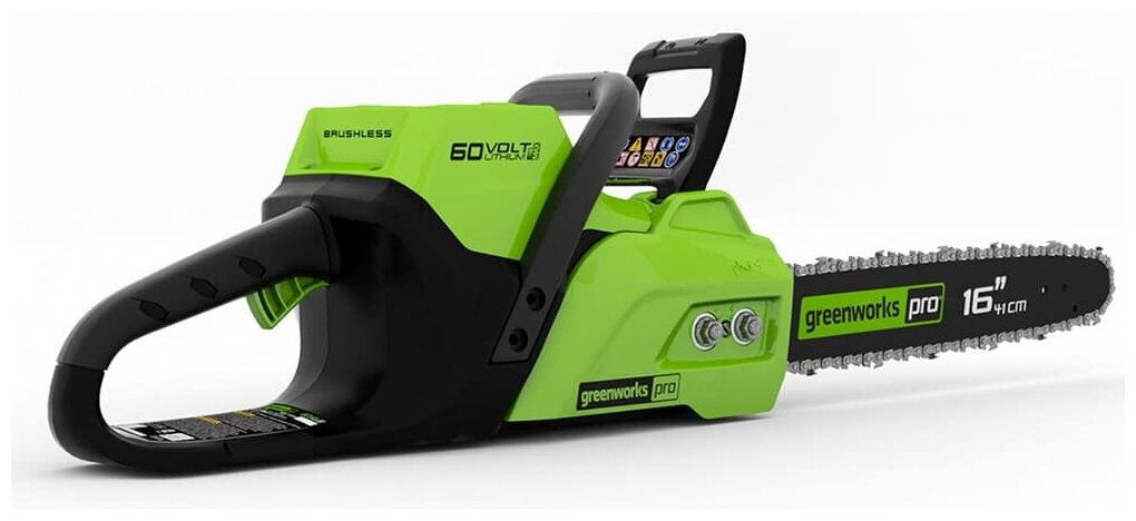 Цепная пила аккумуляторная GreenWorks GD60CS40K2, 60V, 40 см, бесщеточная, с 1хАКБ 2 А. ч. 2006907UA - фотография № 15