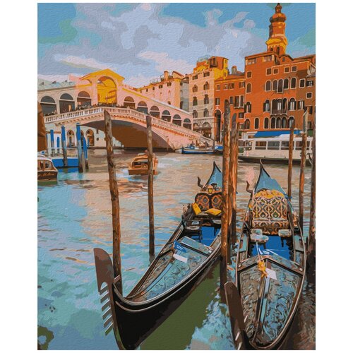 фото Картина по номерам артвентура «лодки венеции» (холст на подрамнике, 50х40 см)
