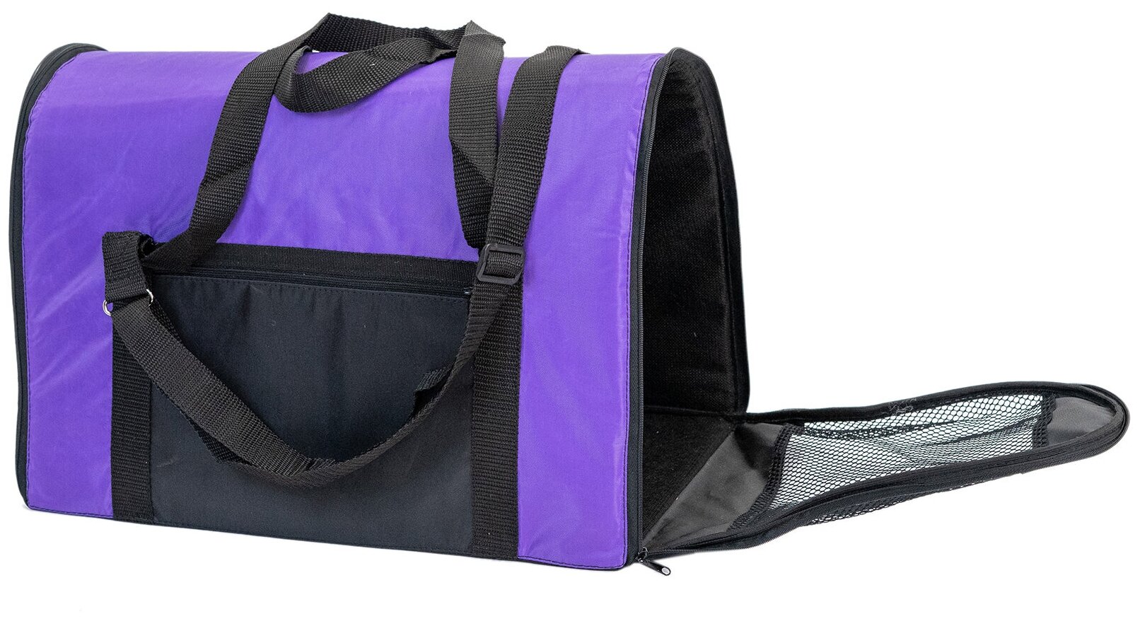 Переноска сумка Свод PetTails №0 раскладная с карманом и ремнем 33 х 19 х 21см, фиолетовая