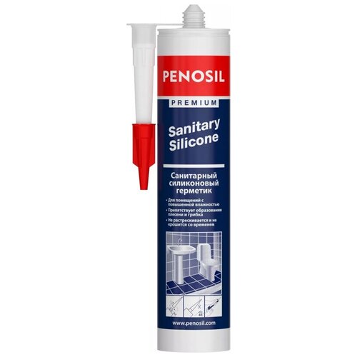 PENOSIL Герметик силиконовый прозрачный, санитарный 280мл PENOSIL герметик силиконовый санитарный 00 бесцветный 310 мл