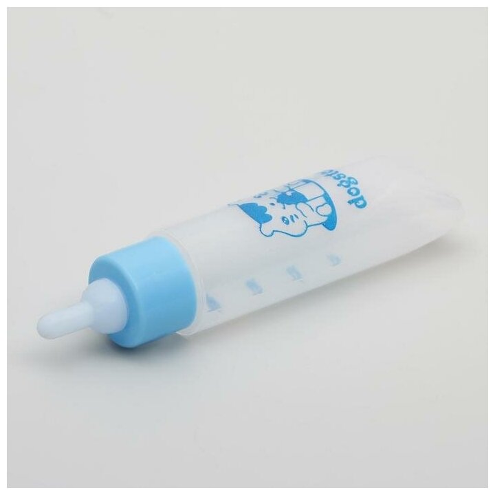 Бутылочка для вскармливания грызунов 30 мл с силиконовой соской (короткий носик), голубая - фотография № 4