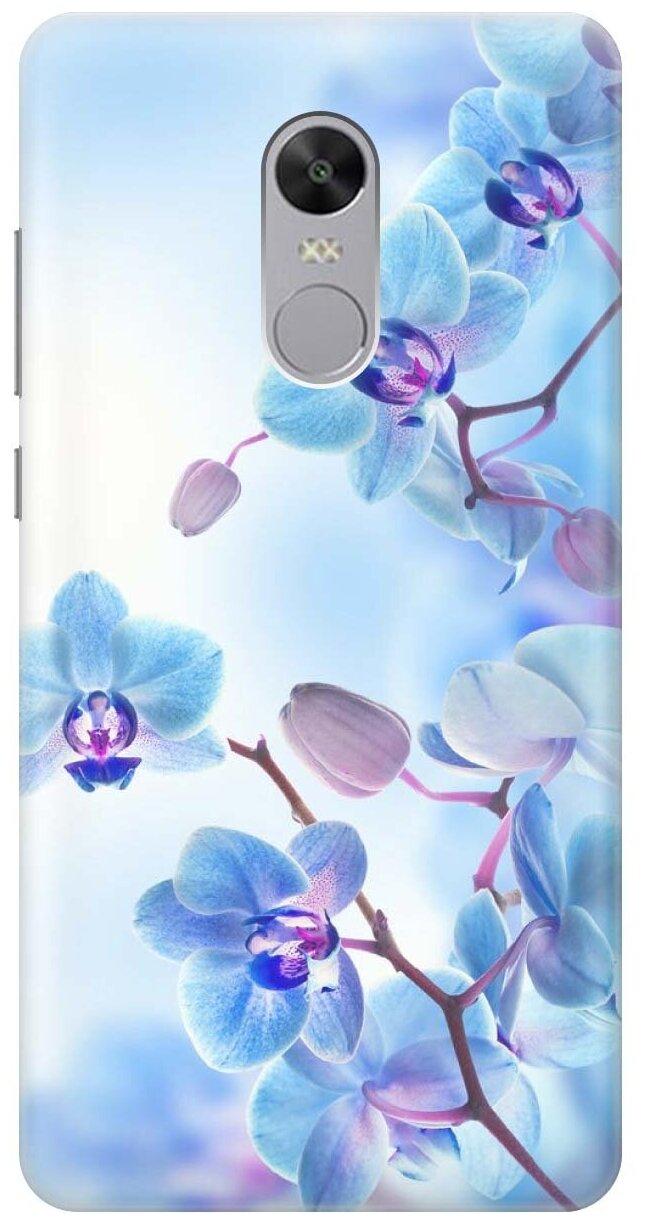 Ультратонкий силиконовый чехол-накладка для Xiaomi Redmi Note 4X с принтом "Голубые орхидеи"