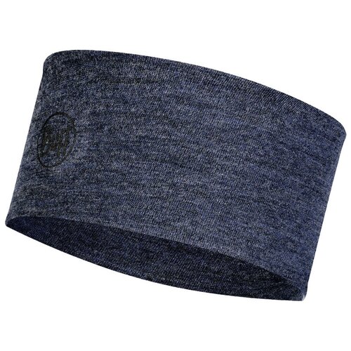 фото Шерстяная повязка на голову buff headband midweight wool night blue melange