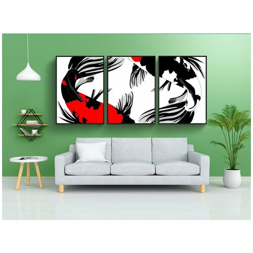 фото Набор модулных постеров для интерьера "кои, рыбы, карп" 60x90 см. в тубусе, без рамки lotsprints