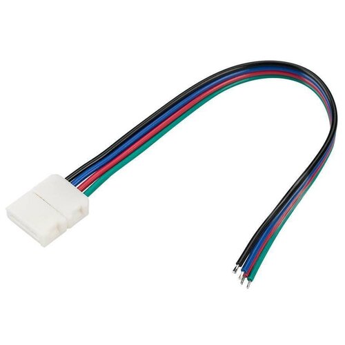 Arlight Коннектор выводной FIX-RGB-10mm-150mm-X1 (4-pin) (Arlight, -) 023952 коннектор соединительный ra1118 4pin 4 контактный двухголовочный для rgb светодиодных лент шириной 10 мм длина 17 см 3 шт