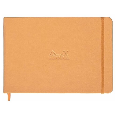 Блокнот в точку Rhodia Webnotebook «Пейзаж» А5 90 г/м2 96 листов цвета слоновой кости, плотная оранжевая обложка