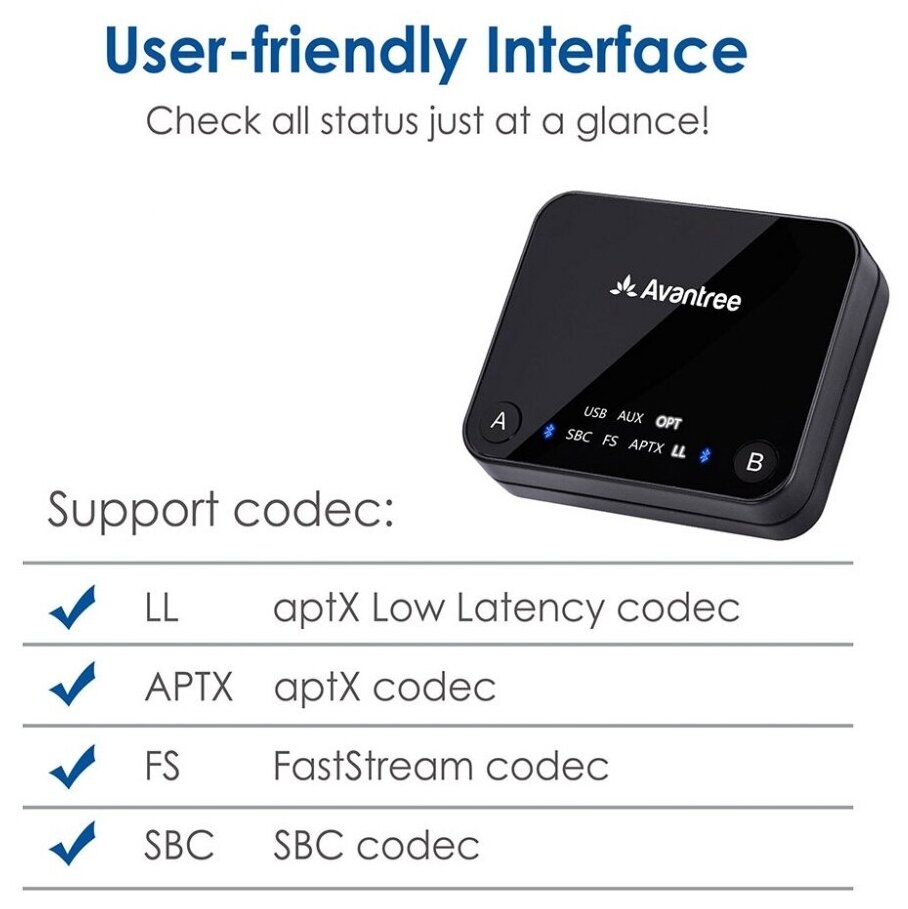 Bluetooth передатчик Avantree Audikast TC418 aptX Low Latency