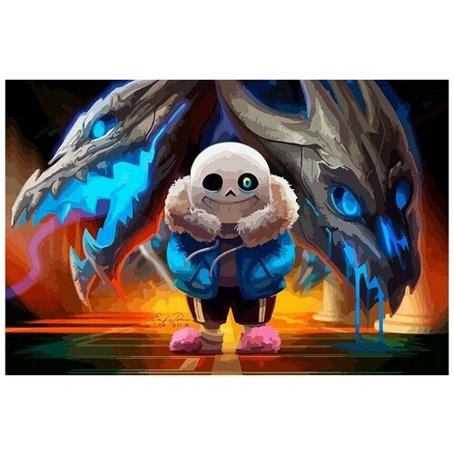 Картина по номерам на холсте игра Undertale - 6771 Г 60x40 картина по номерам на холсте игра alice madness returns 11539 г 60x40