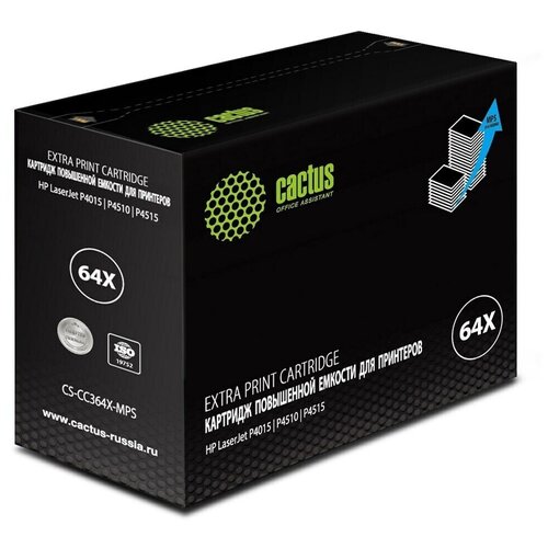 Картридж Cactus CS-CC364X-MPS совместимый лазерный картридж (HP 64X - CC364X) 30000 стр, черный