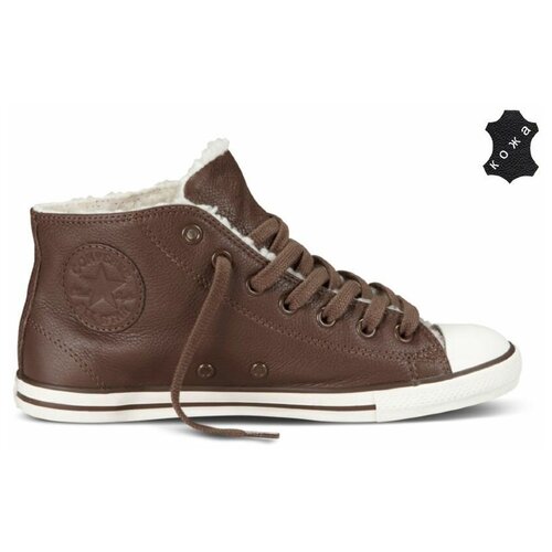 фото Зимние кожаные кеды converse (конверс) chuck taylor all star dainty 544937 коричневые (36)