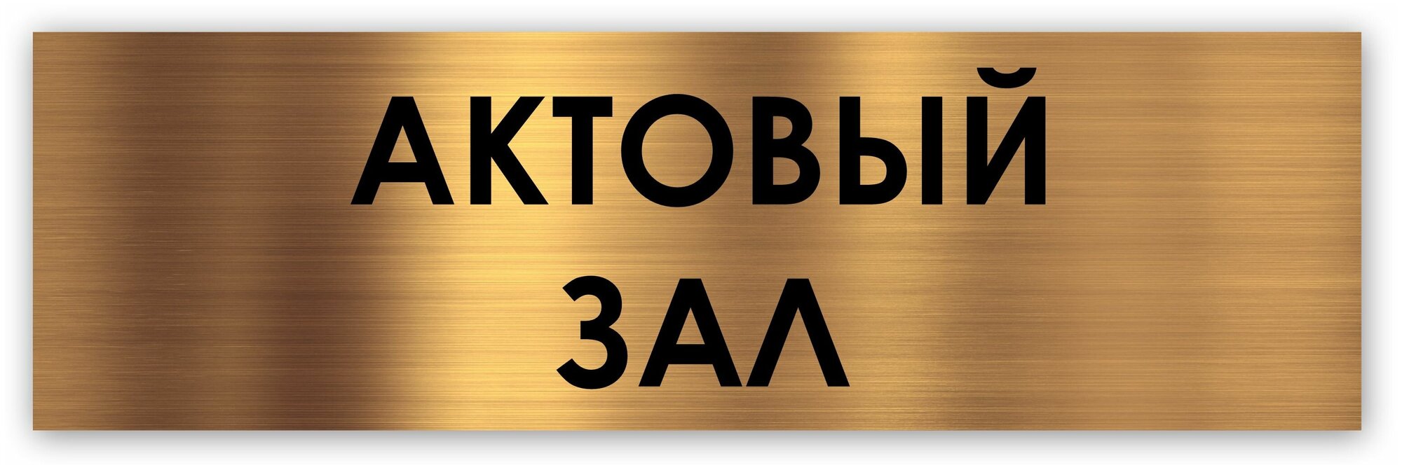 Актовый зал табличка на дверь 250*75*1,5 мм. Золото