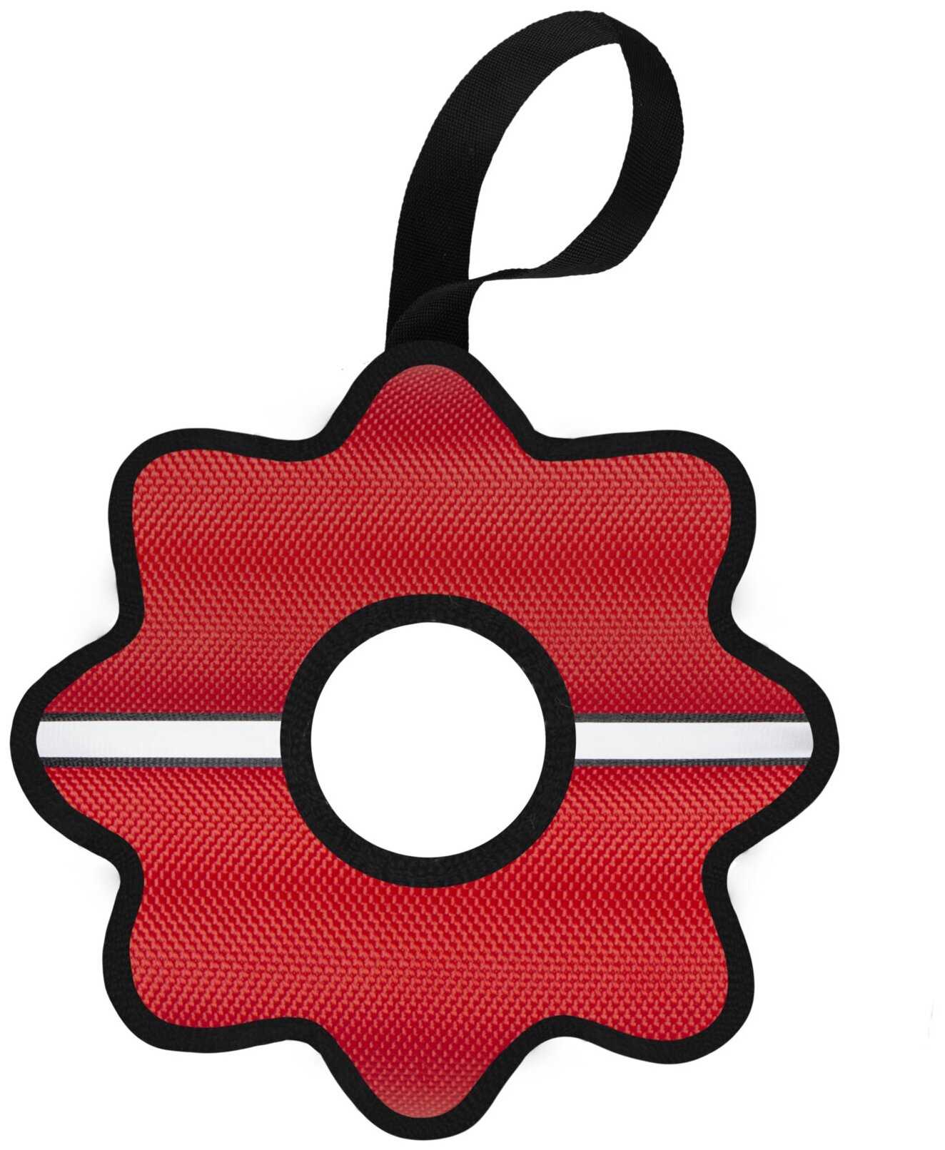 Tappi игрушка для собак "Олли" цветок со светоотражающей полоской, красный, диаметр 23 см