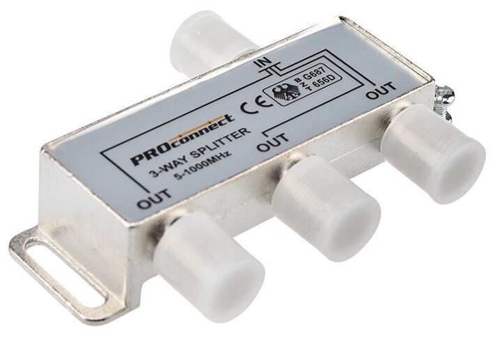 Делитель/сплиттер телевизионный под F разъем (5-1000 МГц) на 3 выхода