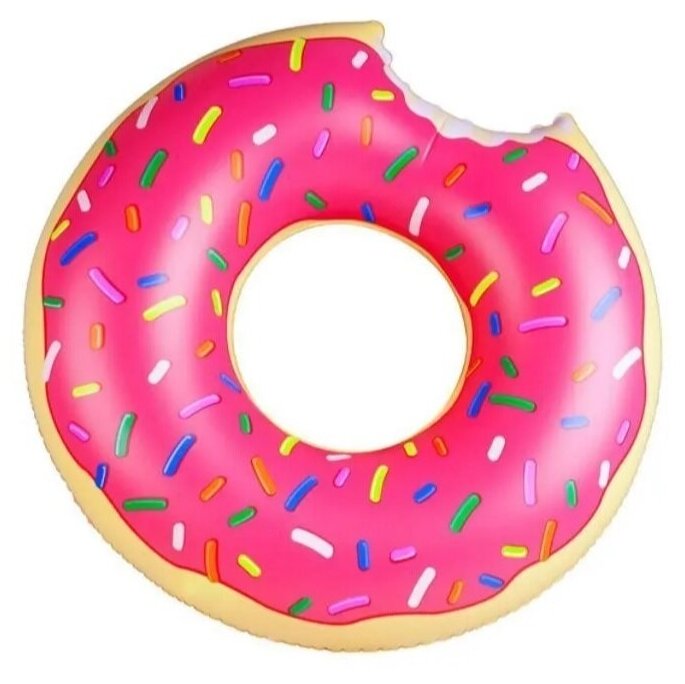 Надувной круг для плавания Strawberry Donut (Пончик розовый) диаметр 60 см
