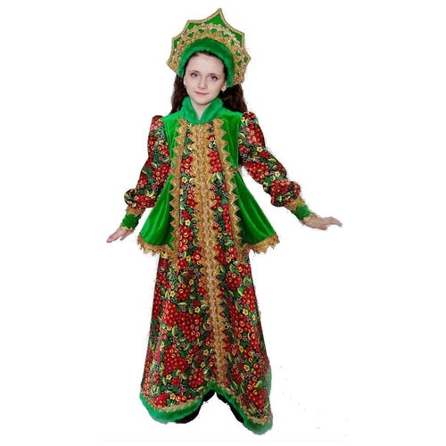 фото Костюм народная сударыня в кокошнике детский батик 34 (134 см) (платье, кокошник)