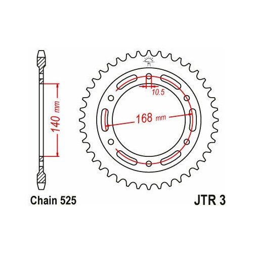 Звезда JT ведомая JTR3.47 47 зубьев