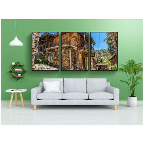 фото Набор модулных постеров для интерьера "кипр, fikardou, деревня" 60x90 см. в тубусе, без рамки lotsprints