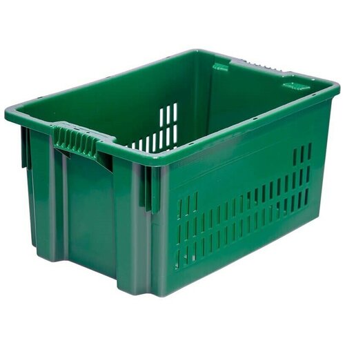Ящик пластиковый Тара ру для хранения, 60 х 40 х 30 см, 2 шт, зеленый