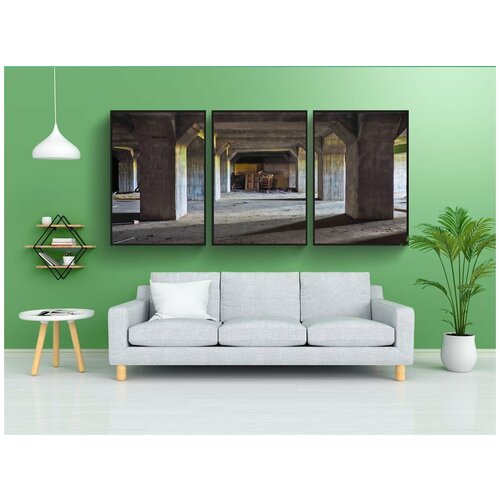 фото Набор модулных постеров для интерьера "потерянные места, склад, заброшенный" 60x90 см. в тубусе, без рамки lotsprints