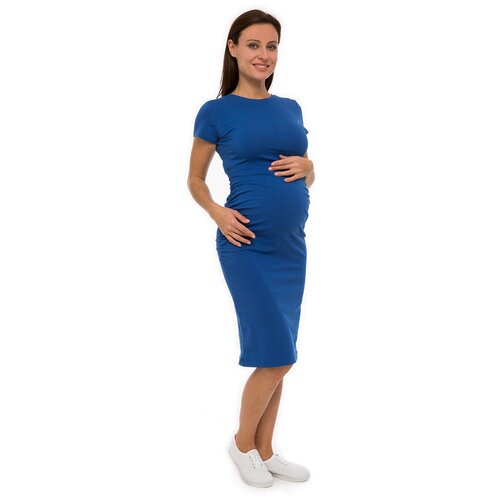 Платье Lunarable для беременных с коротким рукавом васильковый, размер 48(L)
