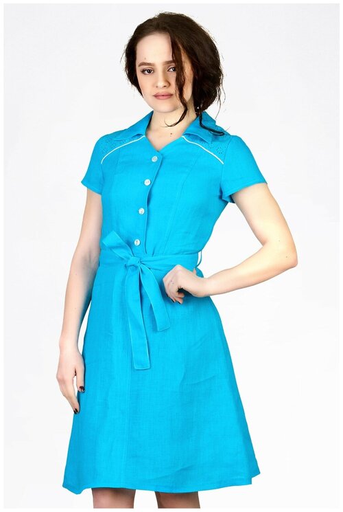 Платье SettyS Collection, повседневное, макси, размер 52, голубой