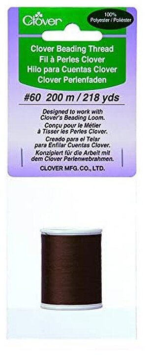Нить для бисера Clover (коричневый 200 метров) / CL9914