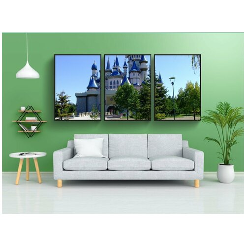 фото Модульный постер "эскишехир, замок мечты, туристический" 180x90 см. из 3х частей в тубусе, без рамки lotsprints