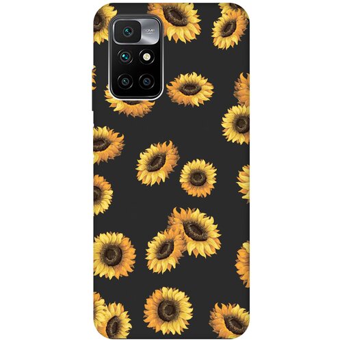 Матовый чехол Sunflowers для Xiaomi Redmi 10 / Сяоми Редми 10 с 3D эффектом черный матовый чехол angry для xiaomi redmi 10 сяоми редми 10 с 3d эффектом черный